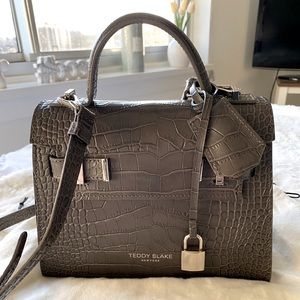 SALE - Teddy Blake Grey Croc Leather Handbag🤍